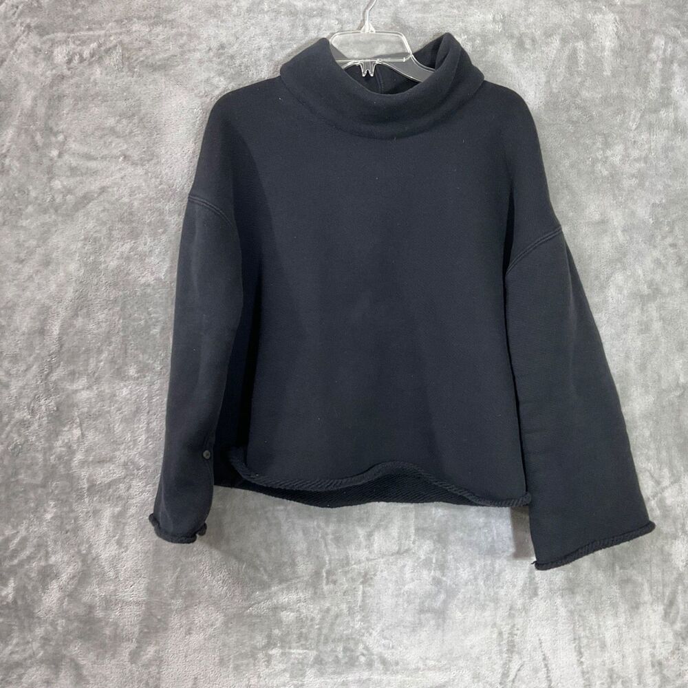 MM Lafleur Top  Oversized  Sweatshirt  women M Black cowl neck boxy minimalist